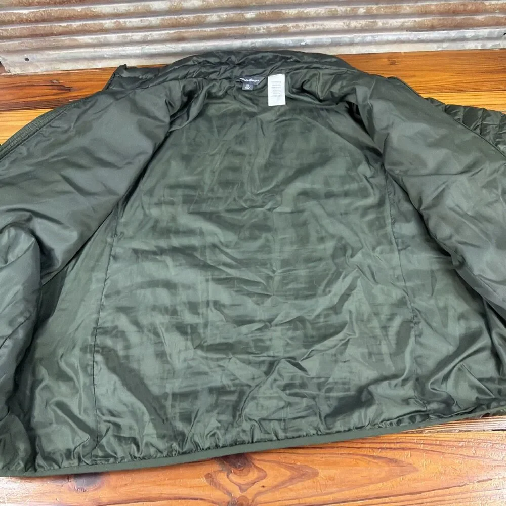 Eddie Bauer Jacket Men’s XXL Green  EB650 Goose Down Puffer Full Zip Quilted